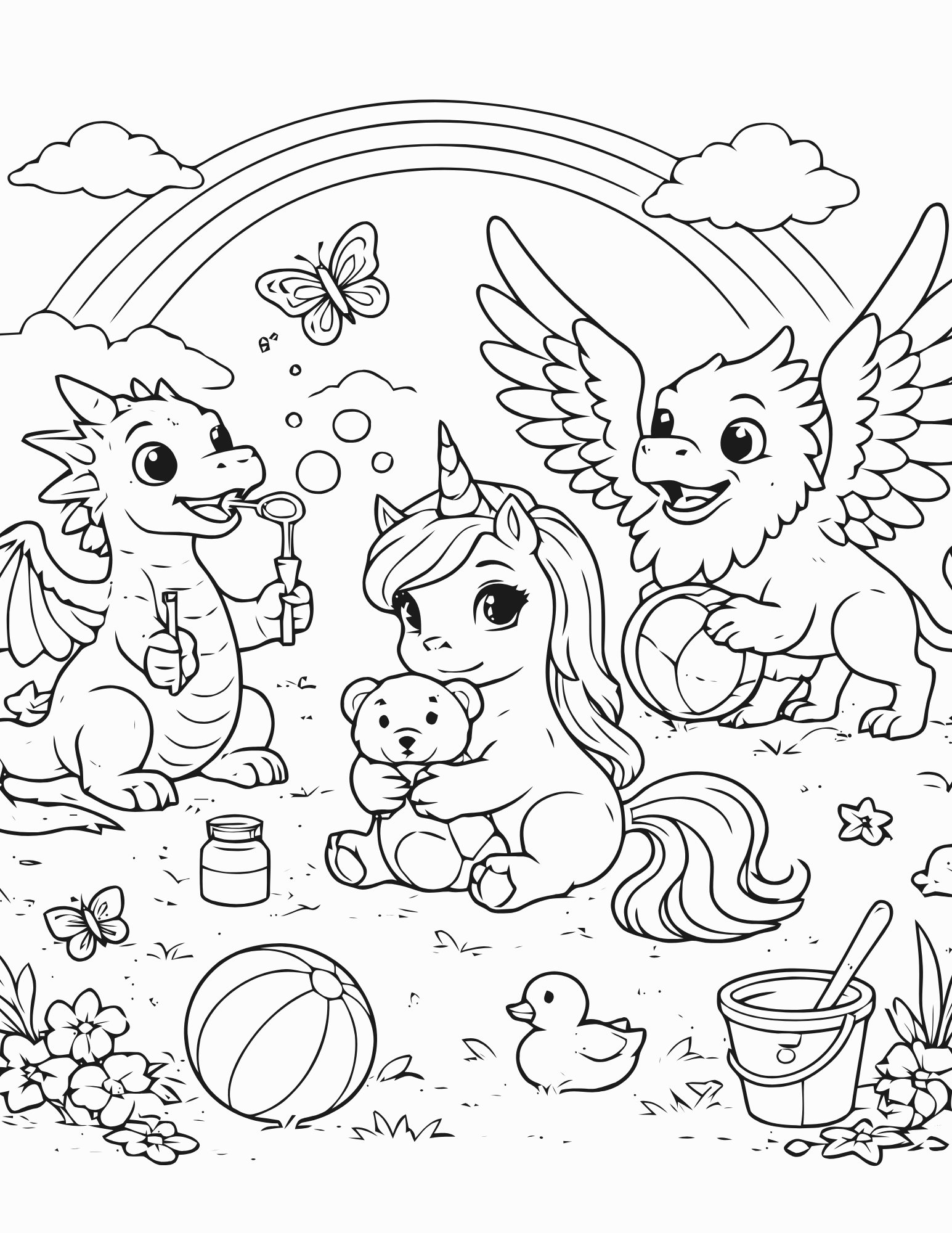 Princess & Fantasy World Coloring Book – 35 Pages (Print-Ready PDF)
